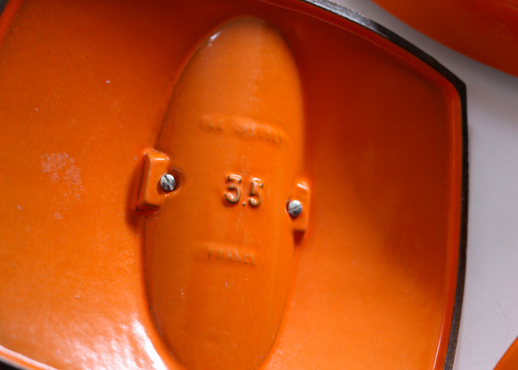 Rare Le Creuset Cast Iron and Enamel Casseroles by Raymond Loewy (1958)
