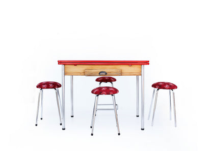 Extendable Enamel Top Kitchen Table