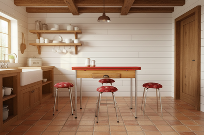 Extendable Enamel Top Kitchen Table
