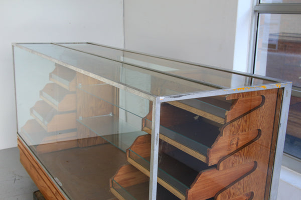 Antique Haberdashery Counter and Display Cabinet with Ten Drawers