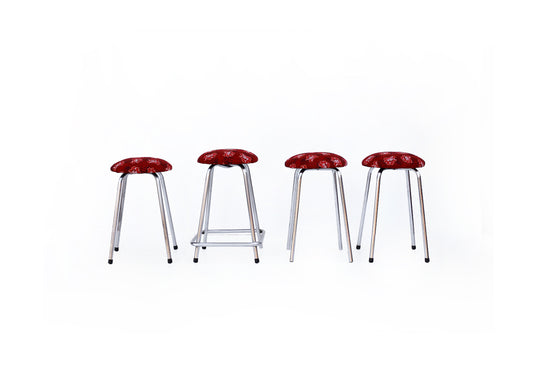 Four Vintage Kitchen Stools
