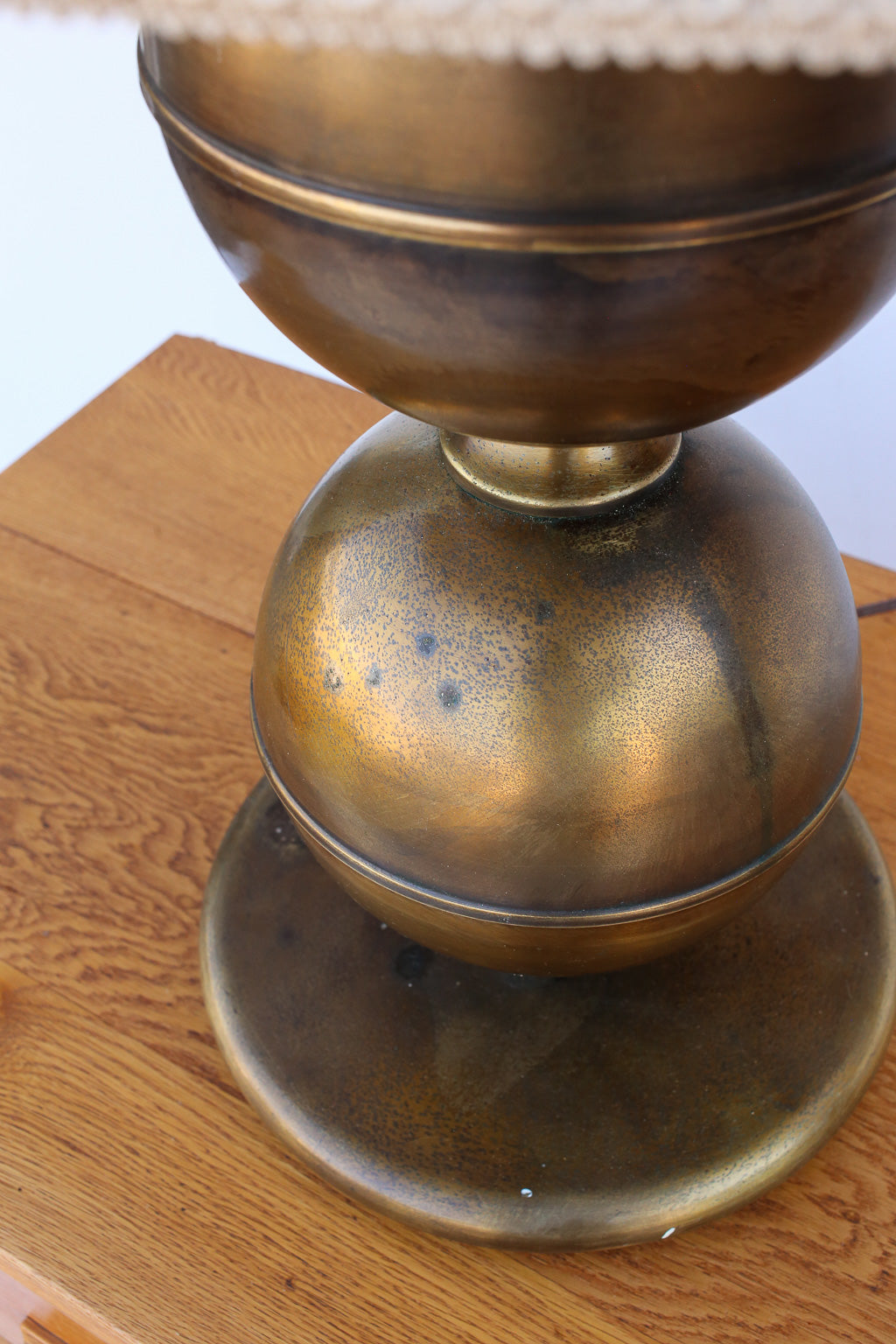 Vintage Brass Plated Stacked Ball Lamp