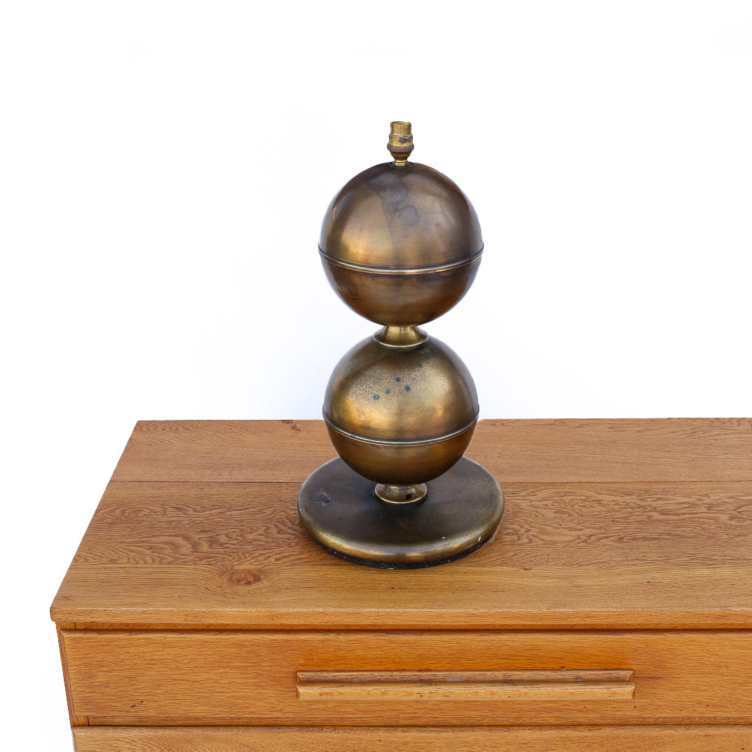 Vintage Brass Plated Stacked Ball Lamp