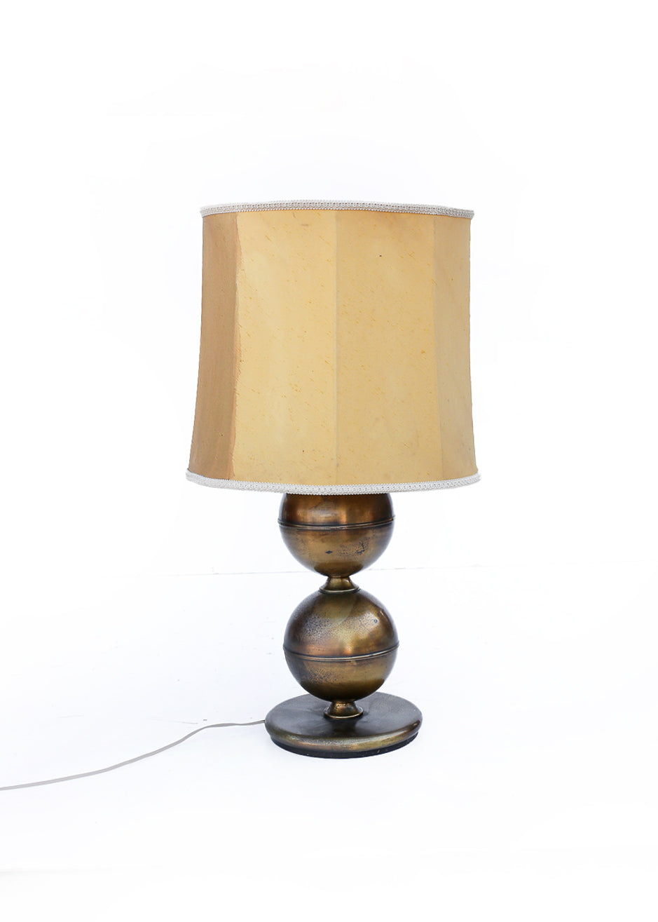 Vintage Brass Plated Stacked Ball Lamp