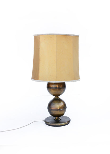 Vintage Brass Plated Stacked Ball Lamp