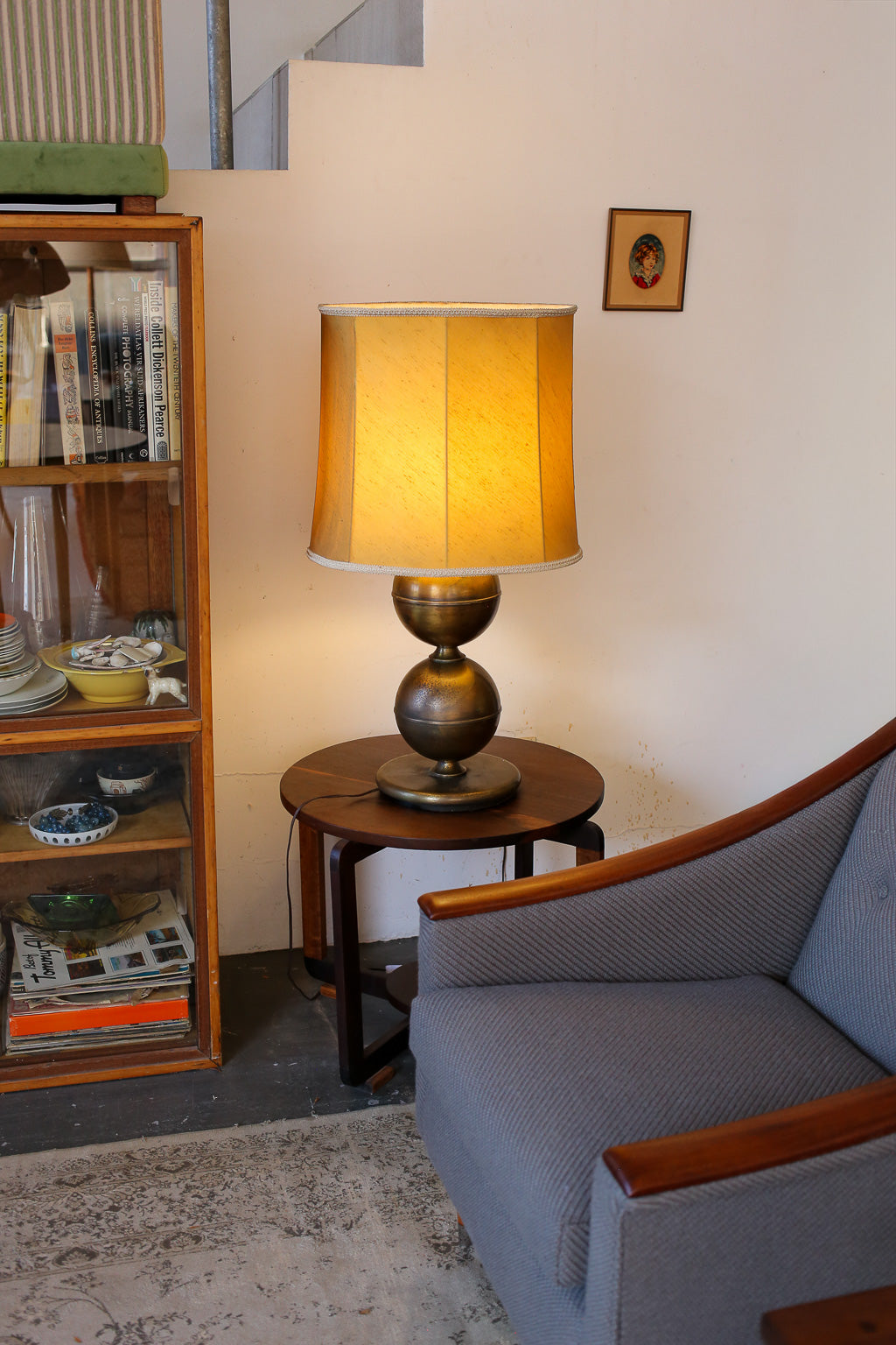 Vintage Brass Plated Stacked Ball Lamp