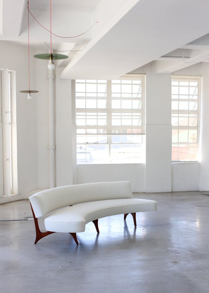 Rare Floating Curved Sofa by Vladimir Kagan