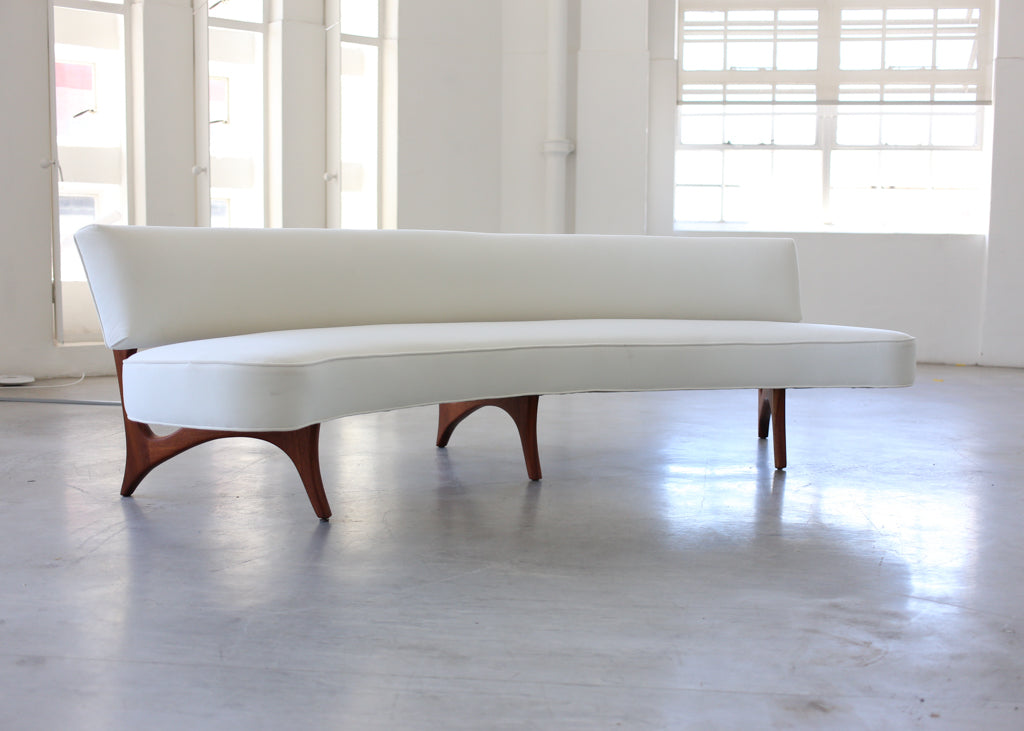 Rare Floating Curved Sofa by Vladimir Kagan