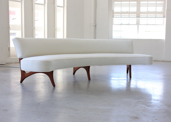 Rare Floating Curved Sofa by Vladimir Kagan