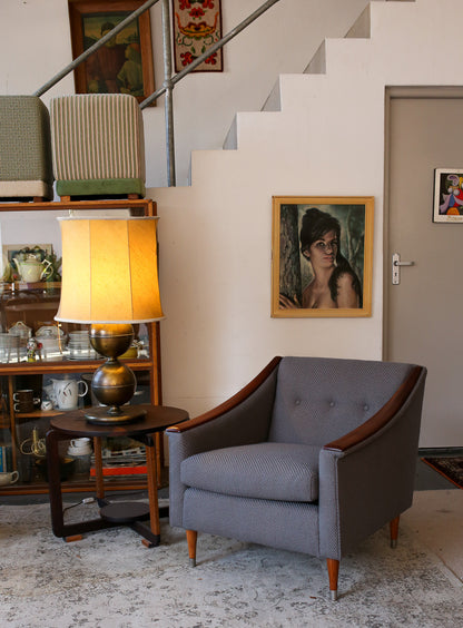 Rare Mid-Century Armchair with Sloped Arms