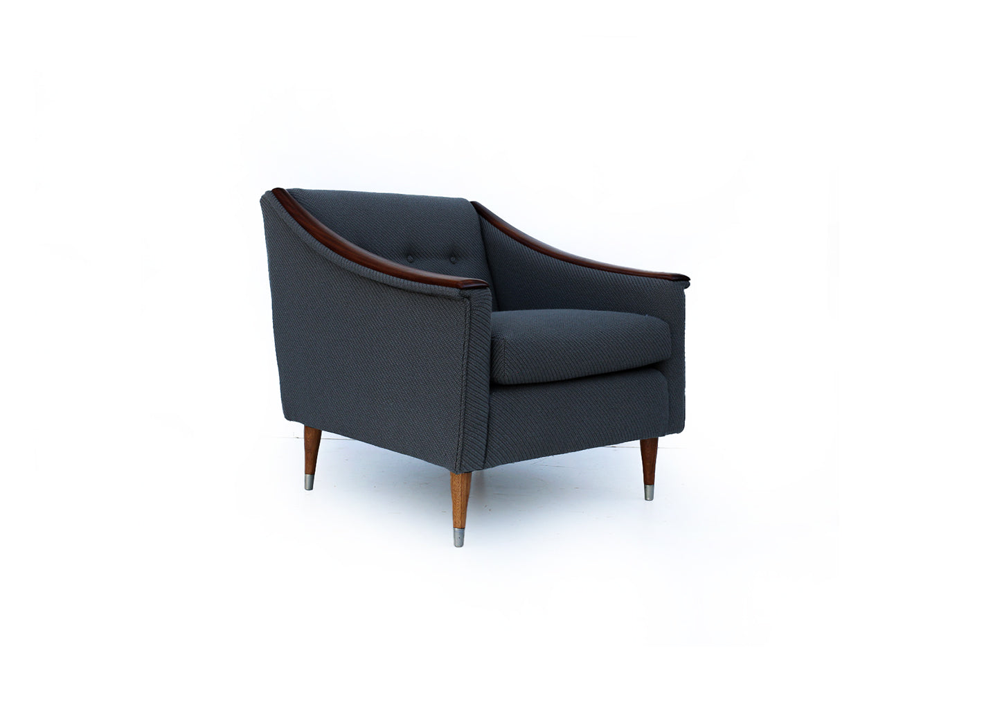 Rare Mid-Century Armchair with Sloped Arms