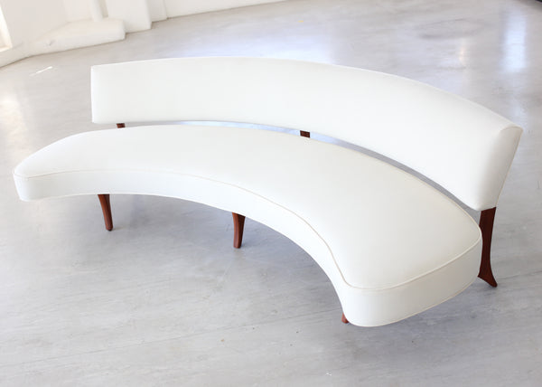 Rare Floating Curved Sofa by Vladimir Kagan