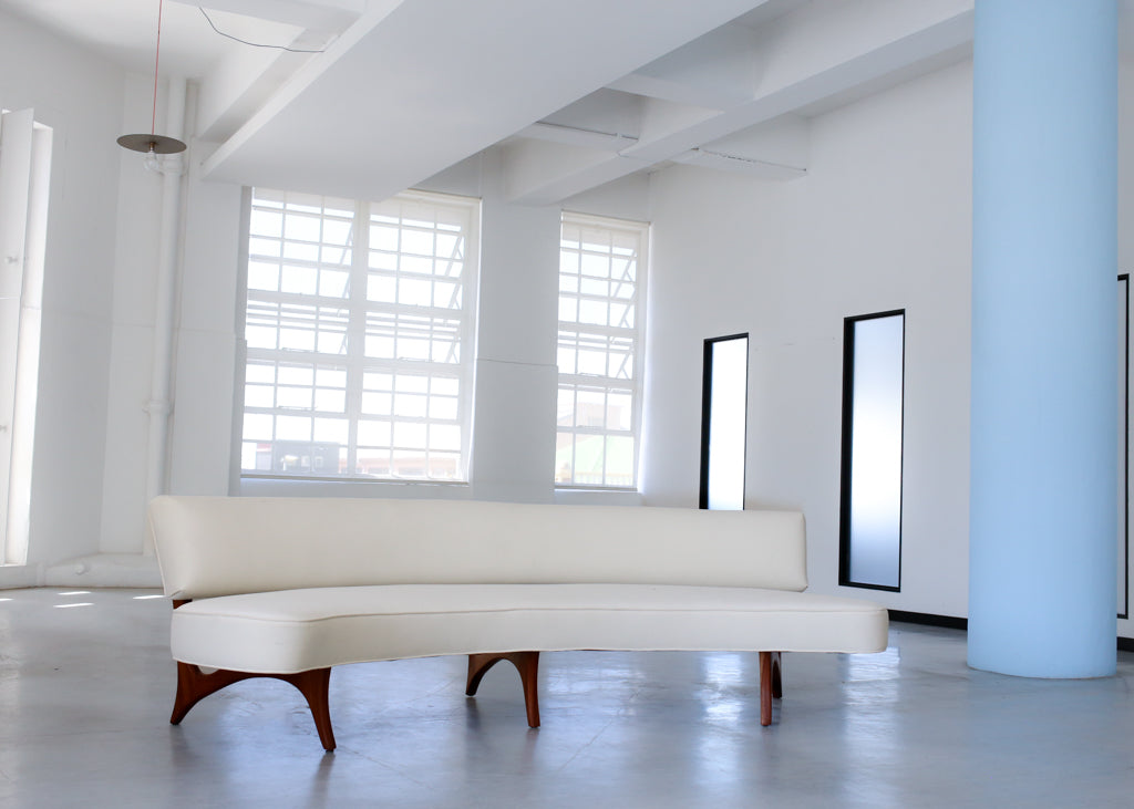 Rare Floating Curved Sofa by Vladimir Kagan