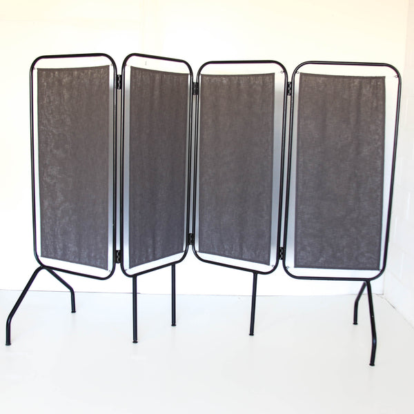 Vintage Steel Frame Privacy Screens with Four Panels