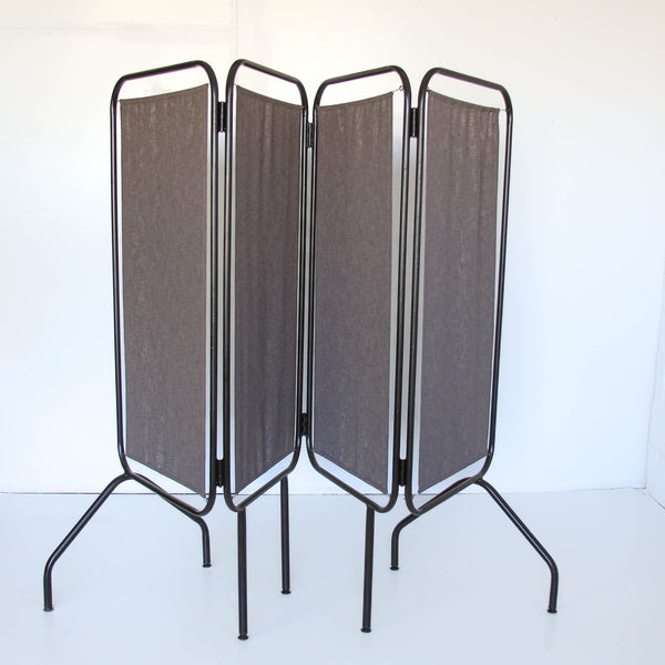 Vintage Steel Frame Privacy Screens with Four Panels