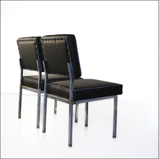 Vinyl and Chrome Waiting Room Chairs