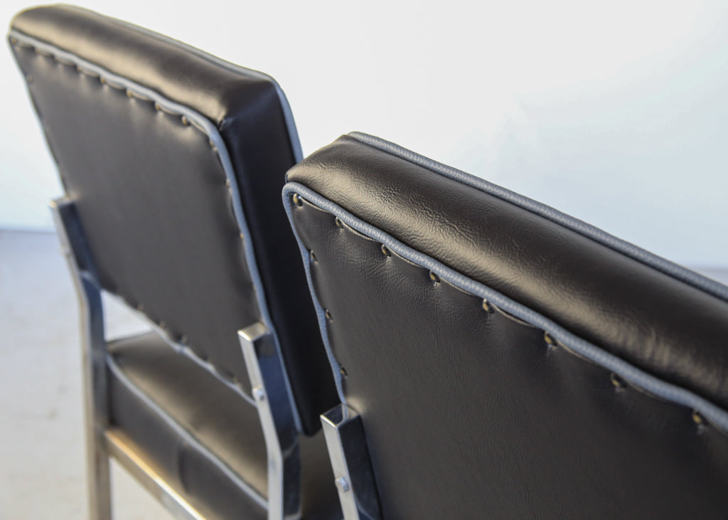 Vinyl and Chrome Waiting Room Chairs