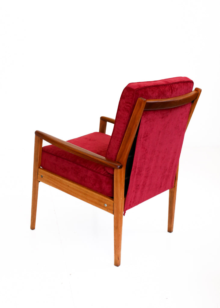 Maroon Mid-century Armchair