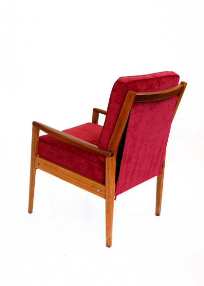 Maroon Mid-century Armchair