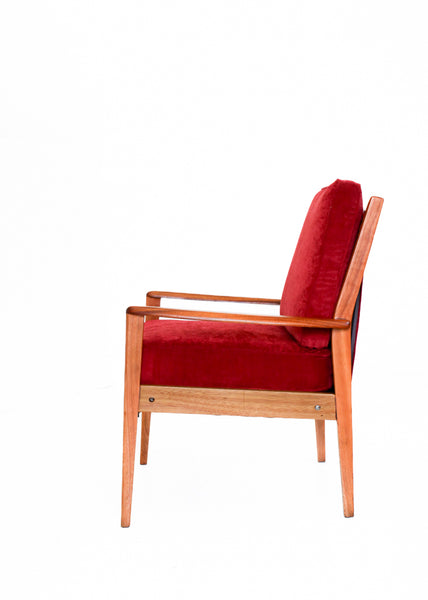 Maroon Mid-century Armchair