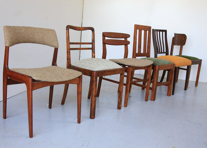 A Mix Vintage Dining Chairs, priced per chair