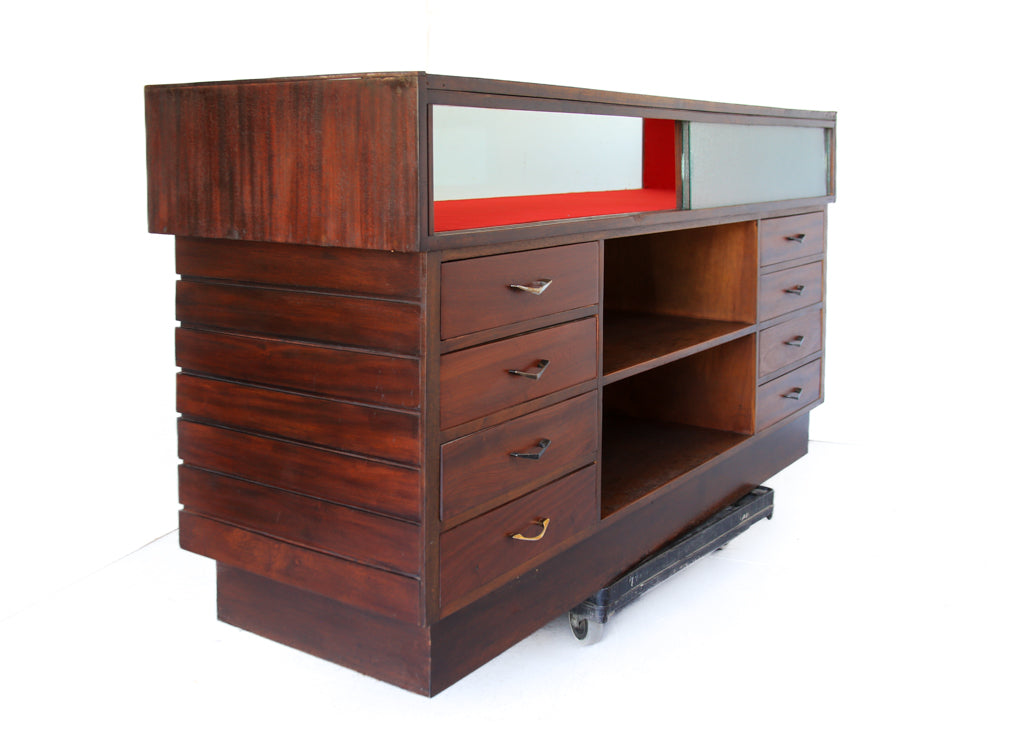 Vintage Shop Counter with Display Case