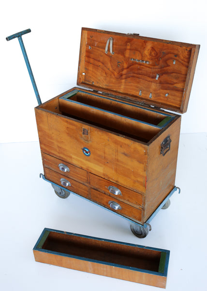 Vintage Tool Cabinet on a Steel Trolley