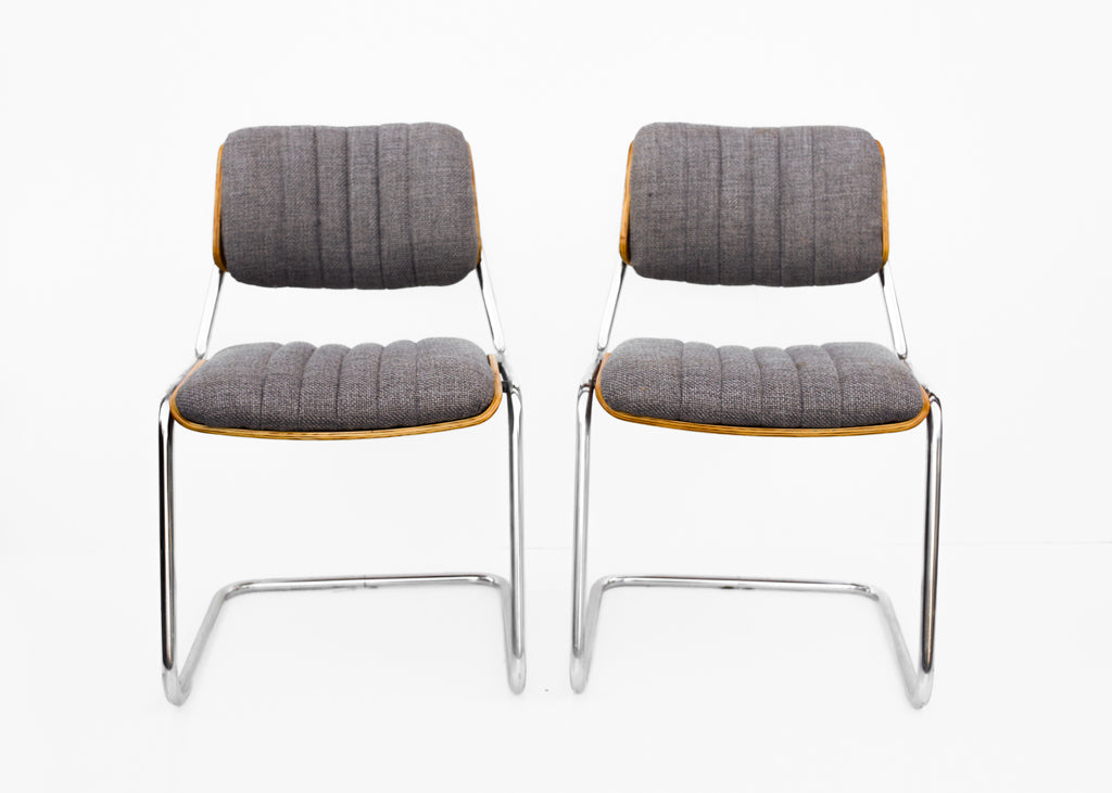 A Pair of Giroflex Stoll Cantilever Chairs, 1970s Switzerland