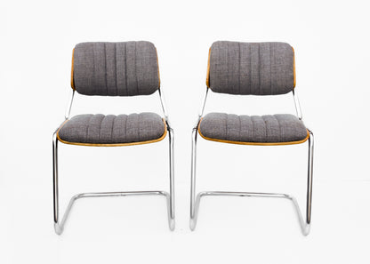 A Pair of Giroflex Stoll Cantilever Chairs, 1970s Switzerland