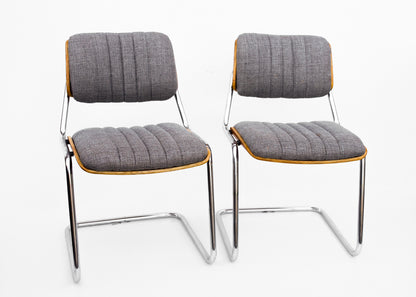 A Pair of Giroflex Stoll Cantilever Chairs, 1970s Switzerland