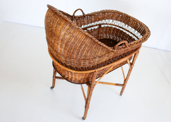 Vintage Wicker Basket Cot