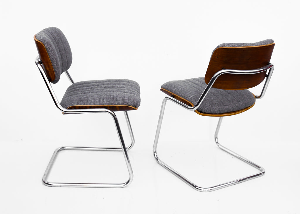 A Pair of Giroflex Stoll Cantilever Chairs, 1970s Switzerland