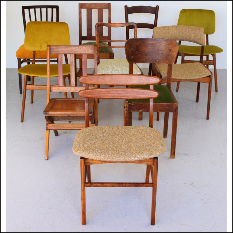 A Mix Vintage Dining Chairs, priced per chair
