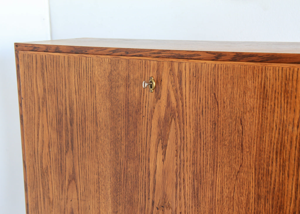 Vintage Modern Solid Oak Secretaire