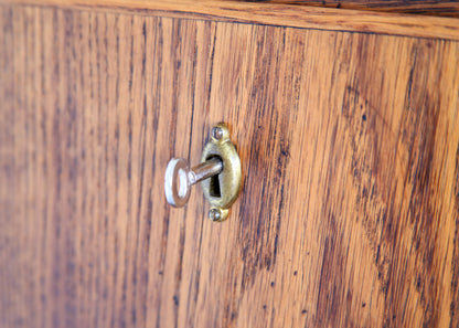 Vintage Modern Solid Oak Secretaire