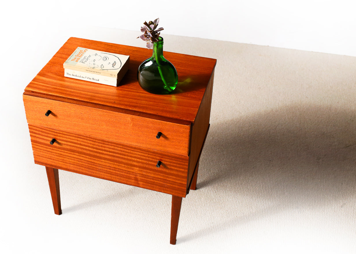 Mid-century Bedside Cabinet with Two Drawers