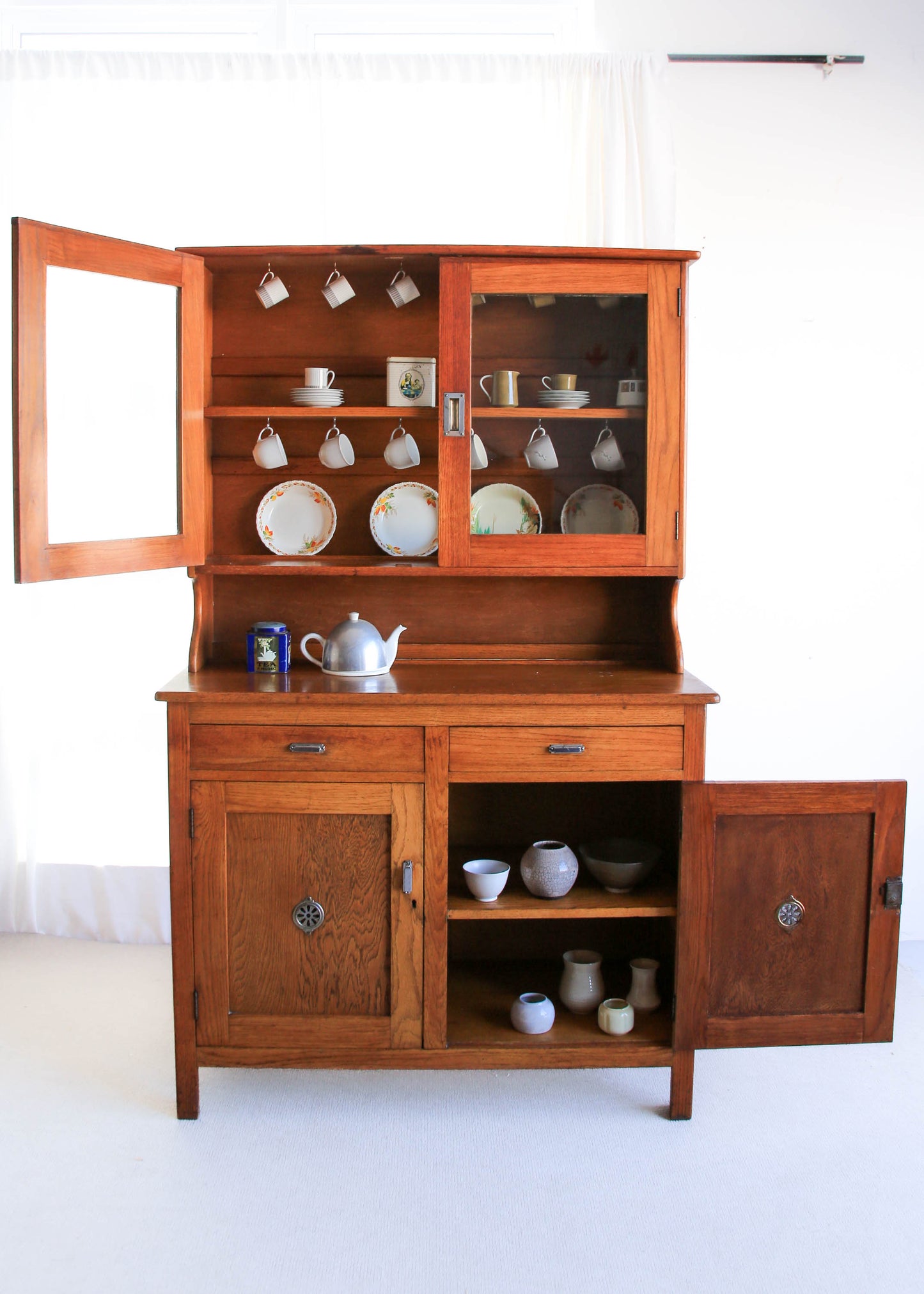 Vintage Oak Kitchen Cabinet