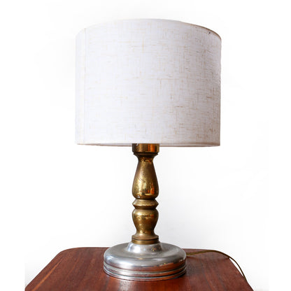 Two Vintage Bedside Lamp - brass wood and bakelite