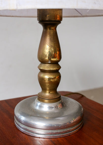 Two Vintage Bedside Lamp - brass wood and bakelite