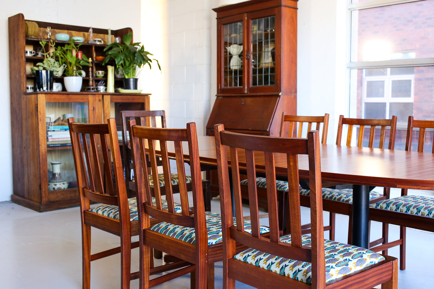 Eight Vintage Arts and Crafts Dining Chairs