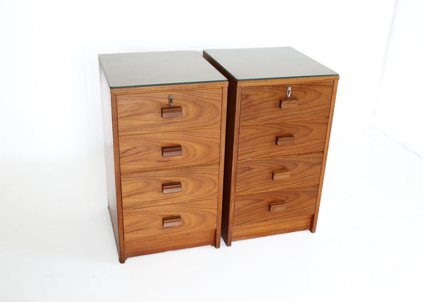 A Pair of Bedside Pedestals with Drawers