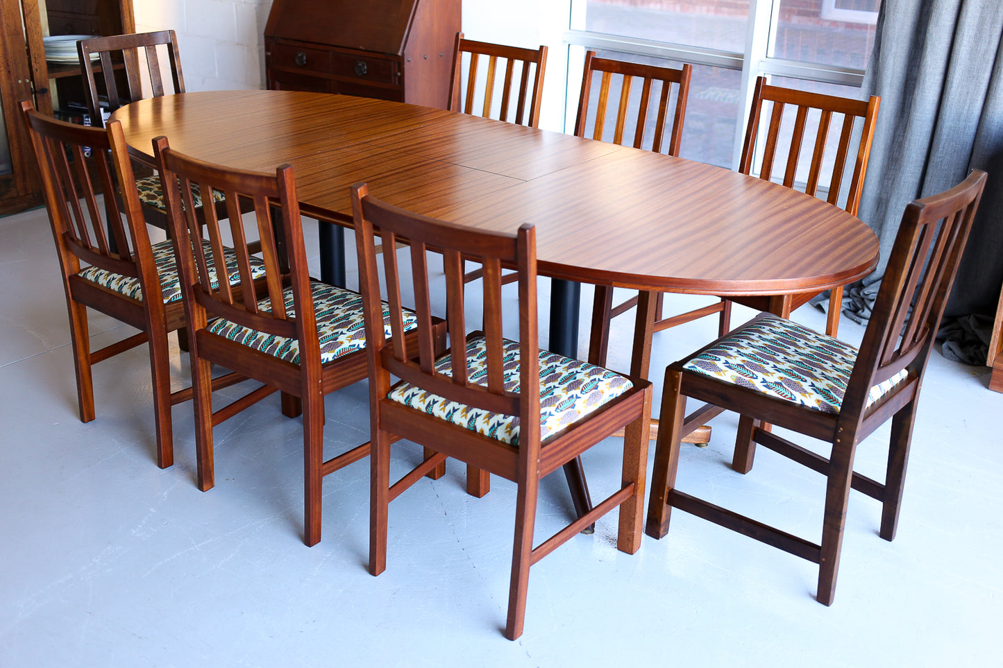 Eight Vintage Arts and Crafts Dining Chairs