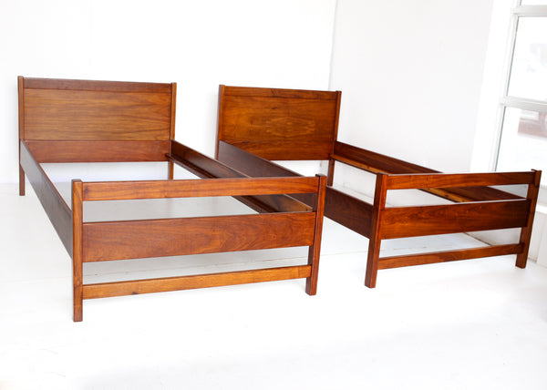 Solid Kiaat Single Bed Frames - two available