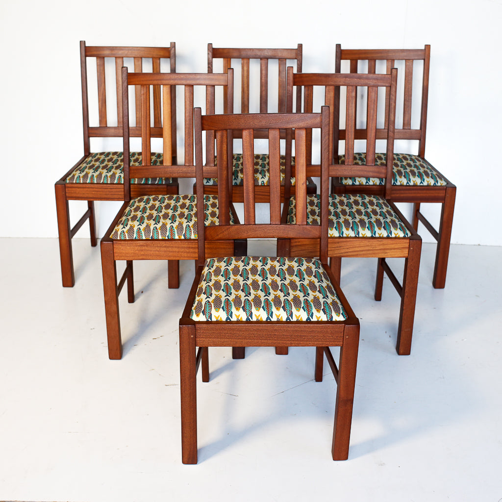 Eight Vintage Arts and Crafts Dining Chairs