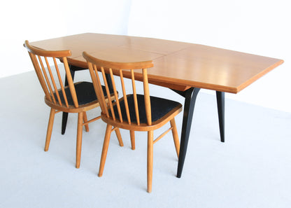 Four Spindle Back Mid-century Dining Chairs