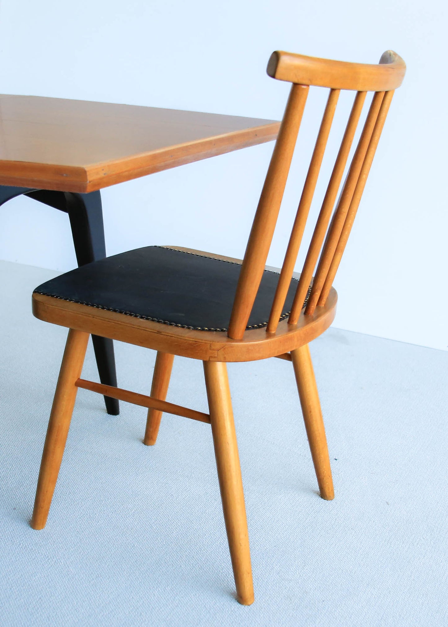 Four Spindle Back Mid-century Dining Chairs