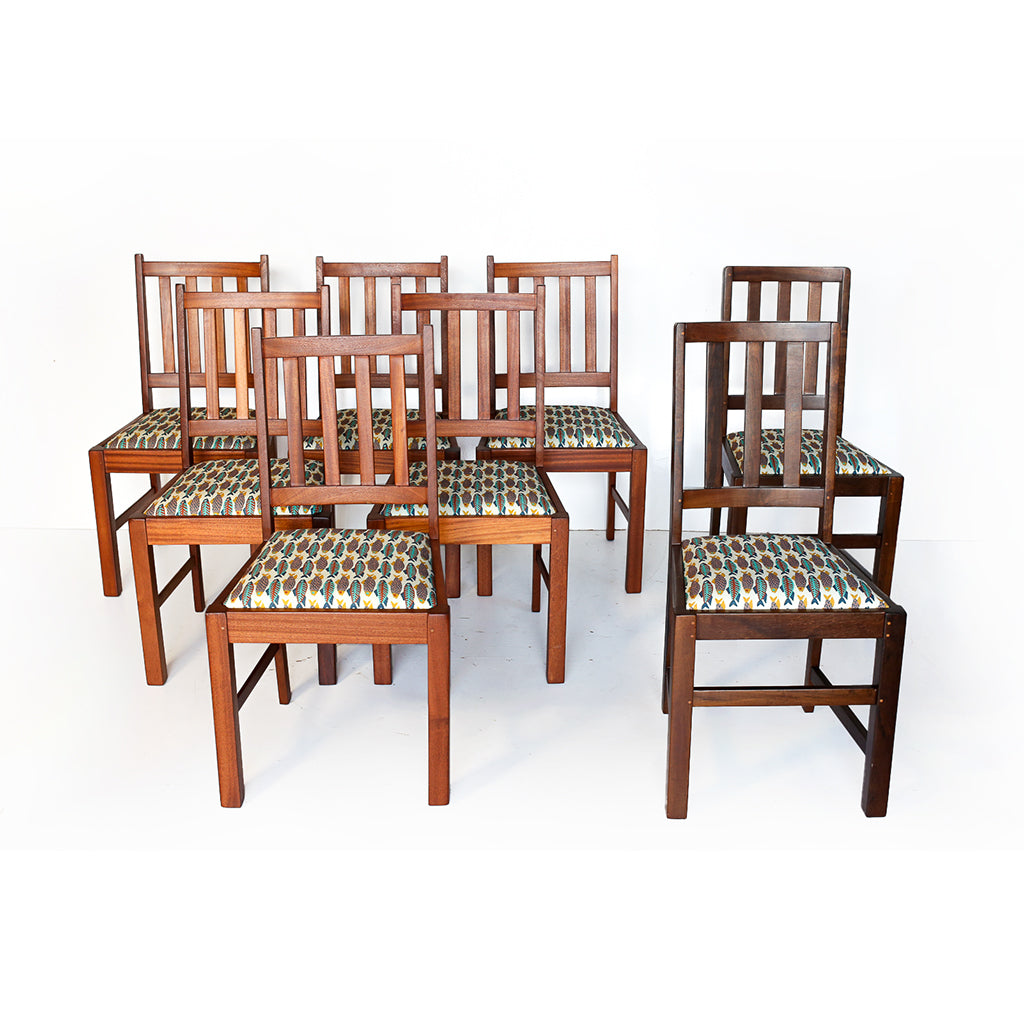 Eight Vintage Arts and Crafts Dining Chairs