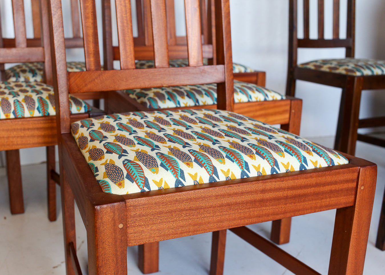 Eight Vintage Arts and Crafts Dining Chairs