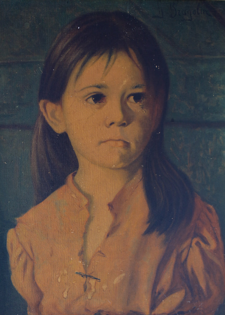 Vintage Crying Girl Print