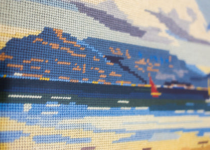 Vintage Needlepoint Table Bay Picture